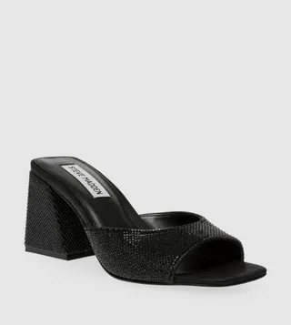 GLOWING-R Embellished Open Toe Block Heel Sandals