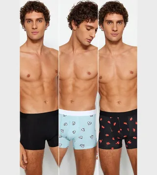 3-Pack Elastic Waist Couple Trunks