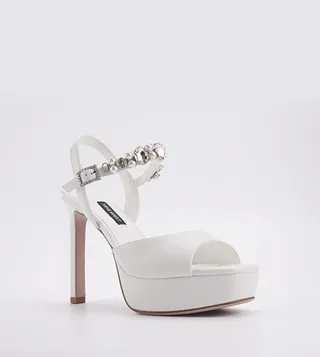 JUSTINE Embellished Platform Heel Sandals