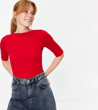 Solid Short Sleeves Top