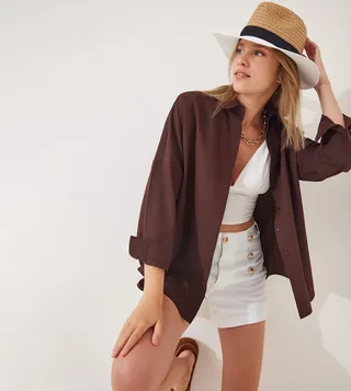 Oversized Long Basic Shirt