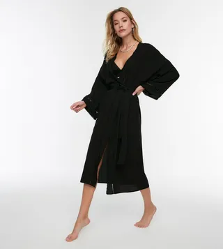 Stripe Detailed Kimono