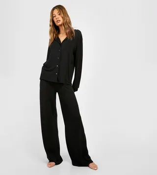 Jersey Wide Leg Pajama Set