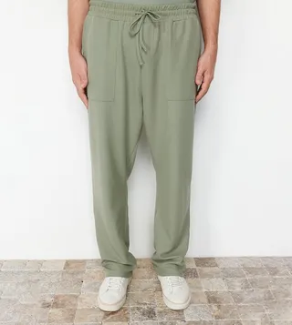 Textured Drawstring Waist Sweatpants