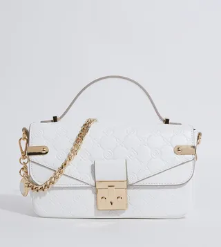 DALLANNA Textured Chain Handle Crossbody Bag