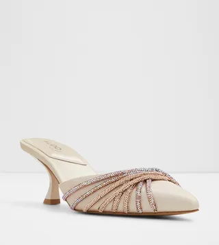 ELADA Embellished Pointed Toe Mules