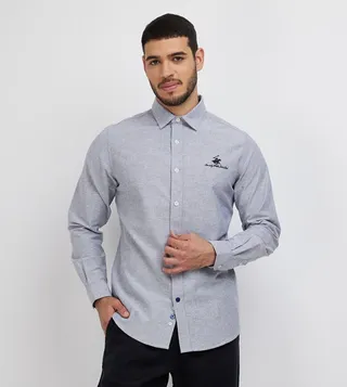 Logo Embroidered Long Sleeves Shirt