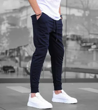 Solid Drawstring Waist Joggers
