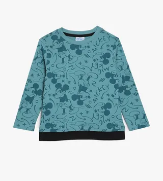 Mickey Mouse Print Crew Neck T-Shirt