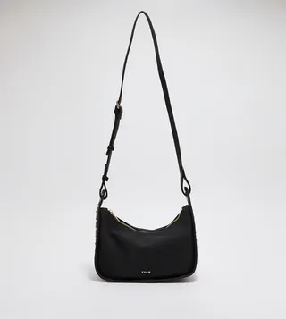 Studded Zipper Closure Shoulder Bag