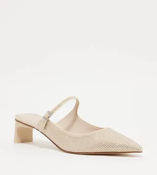 Crystal-Embellished Heeled Mules