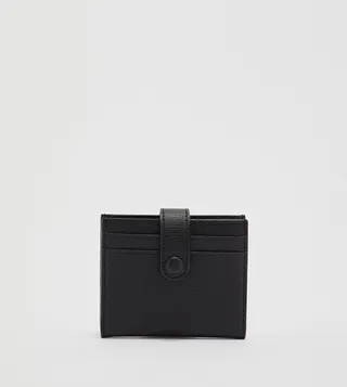 Snap Button Card Holder-Black