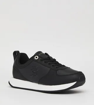 Logo Embossed Lace Up Sneakers
