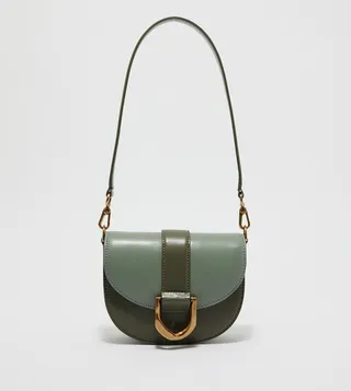 Mini Gabine Two-Tone Saddle Bag​