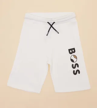 Logo Printed Drawstring Waist Shorts