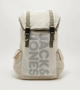 Logo Printed Mesh Backpack