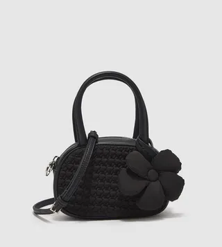 Textured 3D Flower Applique Mini Bag