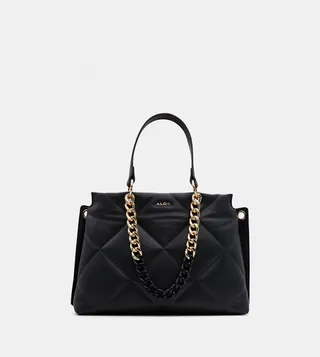 BALKI Quilted Chain Detail Satchel Bag