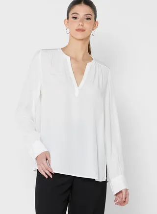Puff Sleeve V-Neck Top