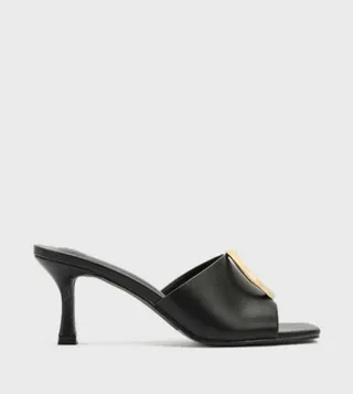 Brooch Detail Open Toe Heel Sandals