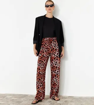 Patterned Straight Fit Trousers