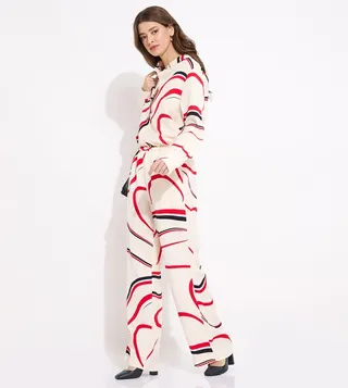 Patterned Straight Fit Pants