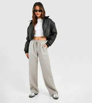 Drawstring Waistband Straight Leg Trousers