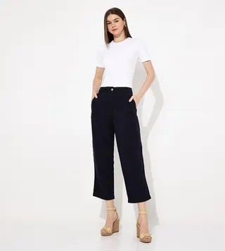 Solid Slim Fit Trousers