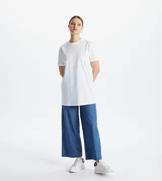 Elastic Waist Wide Leg Pants