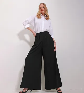 High Waist Wide Leg Trousers