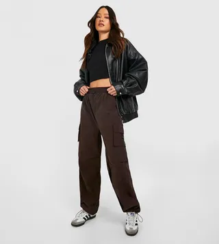 Tall Woven Stretch Tie Detail Cargo Pants