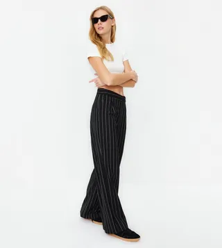 Striped Wide Leg Trousers
