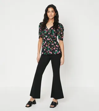 Petite Button Tab Bengaline Trousers