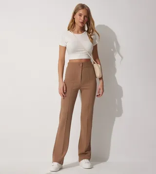 High Waist Seam Detail Pants