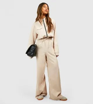 Elasticated Waist Slouchy Wide Leg Trousers