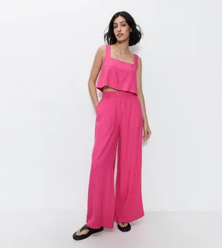 Linen Wide Leg Trousers