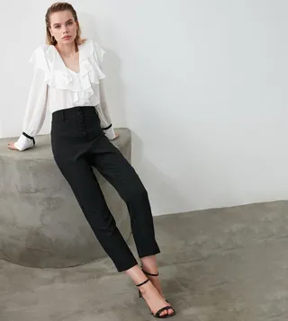 High Rise Slim Trousers