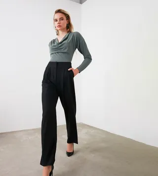 Flowy Pleated Wide Leg Trousers