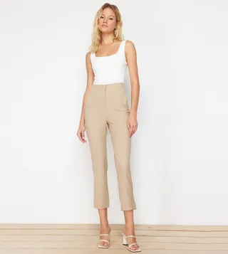 High Waist Cigarette Fit Trousers