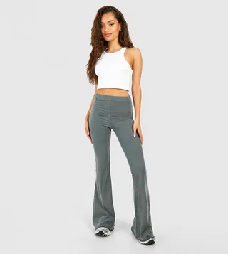 Lettuce Hem Flared Trousers