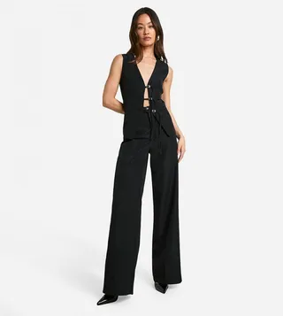 Tall Belted Wide Leg Trousers