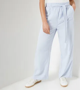 Petite Soft Twill Paperbag Trousers
