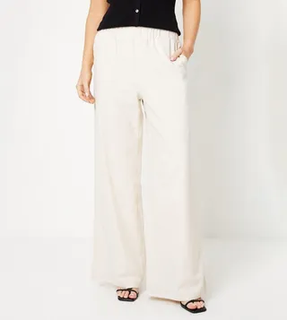 Linen Elastic Waist Trousers