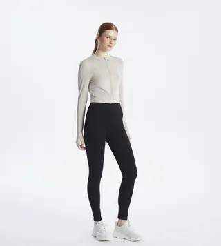 Solid Elastic Waist Interlock Leggings