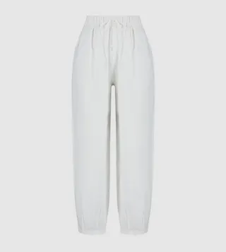 Solid Drawstring Waist Trousers