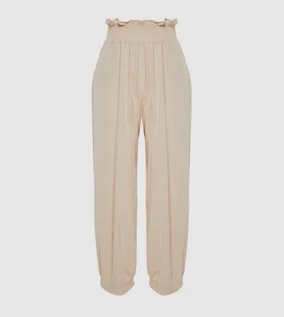 Elastic Waist High Waist Trousers