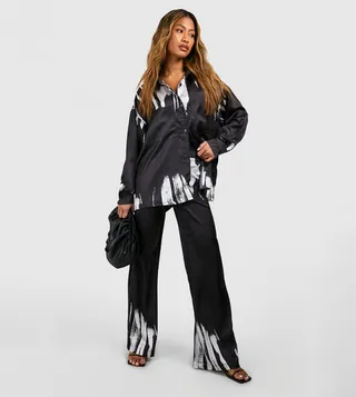 Printed Wide Leg Trousers