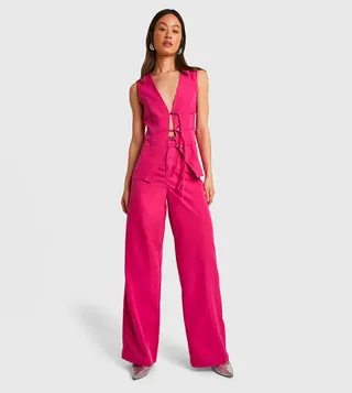 Tall Belted Wide Leg Trousers
