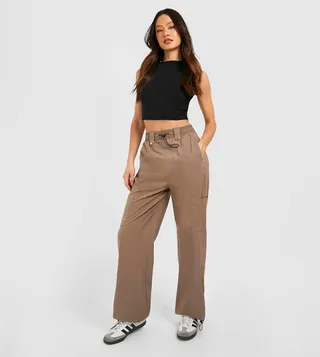 Tall Woven Stretch Waist Detail Cargo Pants