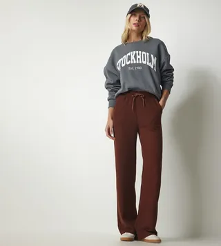 Solid High Waist Sweatpants